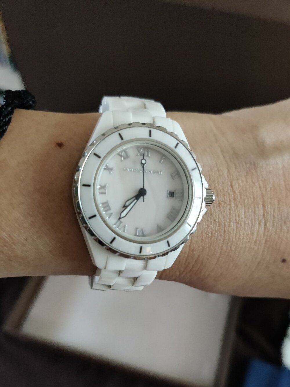 Christian Van Sant Lady's White Ceramic Watch CV9413